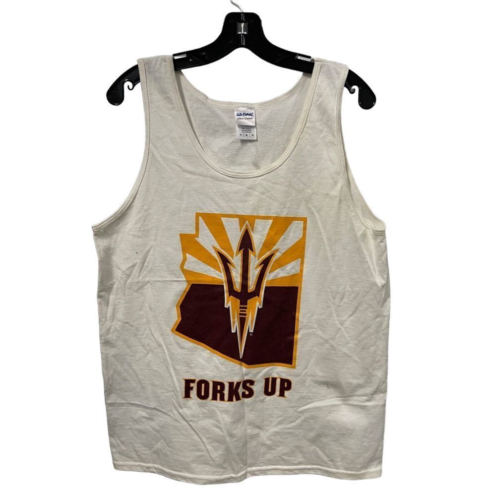 Vtg‎ Arizona State University Tank Top Mens M Forks Up Muscle Tee Sun Devils